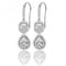 Silver Pear Square Shape Halo Cubic Zirconia Drop Earrings SEG0038CZSilver & CoSEG0038CZ