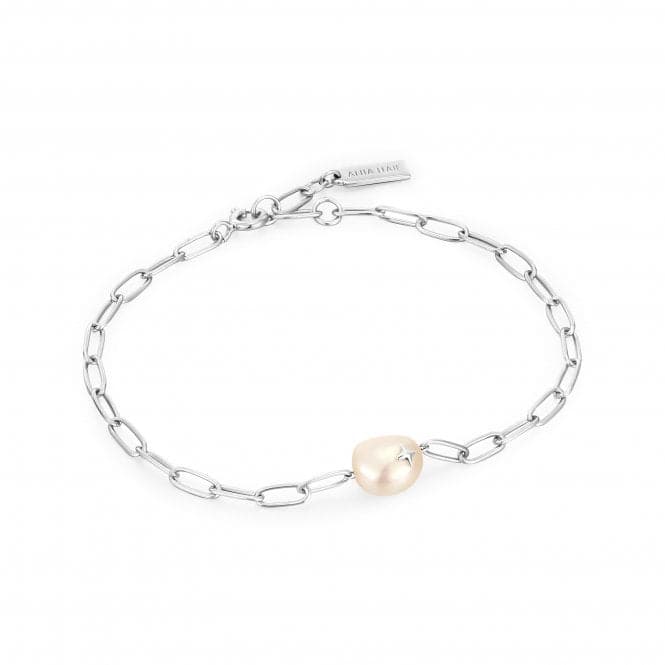 Silver Pearl Sparkle Chunky Chain Bracelet B043 - 03HAnia HaieB043 - 03H