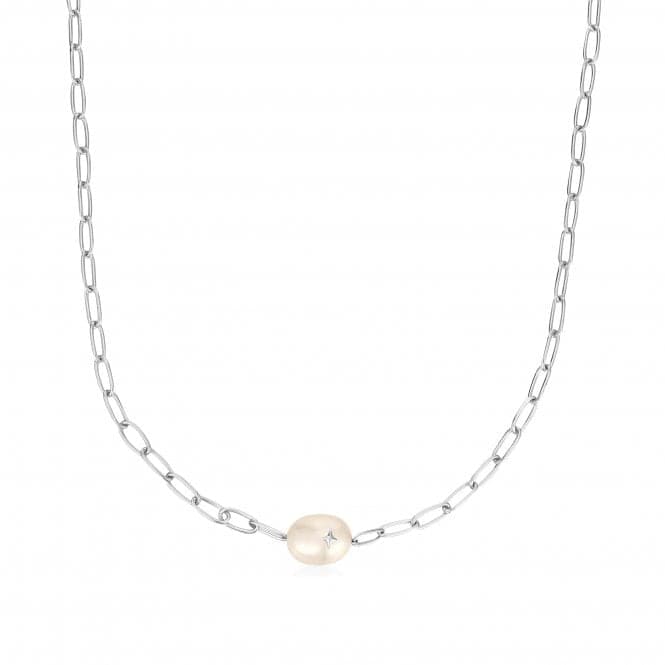 Silver Pearl Sparkle Chunky Chain Necklace N043 - 05HAnia HaieN043 - 05H