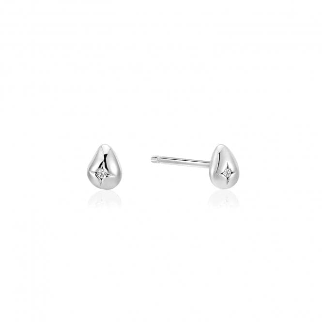 Silver Pebble Sparkle Stud Earrings E043 - 05HAnia HaieE043 - 05H