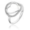 Silver Plain Heart Within Round Halo Style Cubic Zirconia Ring SRG0037CZSilver & CoSRG0037CZ/J