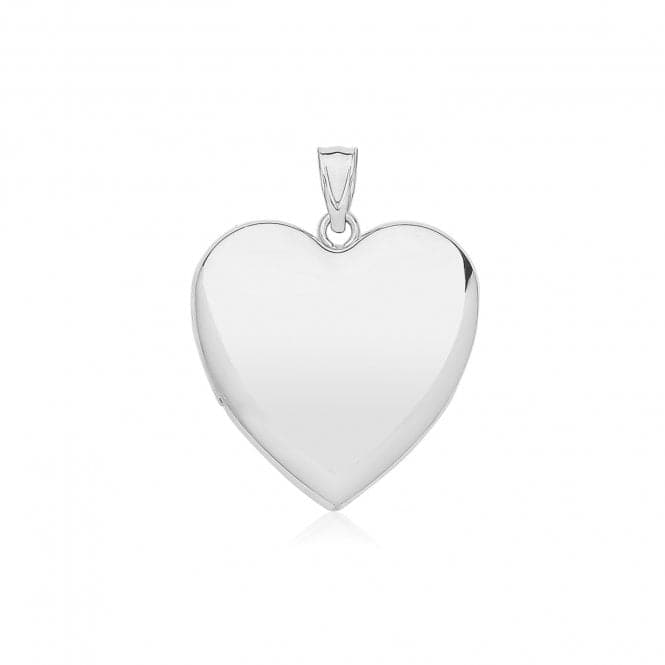 Silver Plain Large Heart Locket G61134Acotis Silver JewelleryTH - G61134