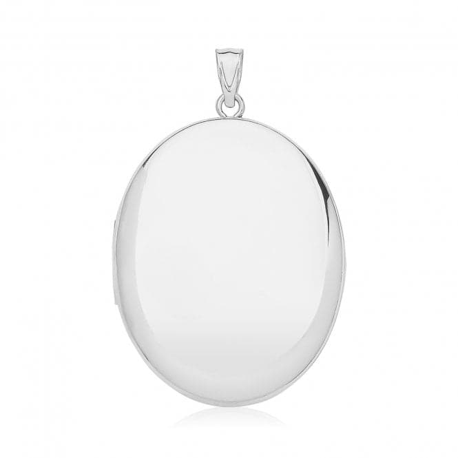 Silver Plain Large Oval Locket G61138Acotis Silver JewelleryTH - G61138