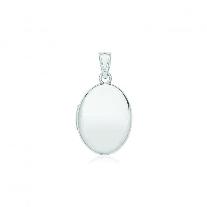 Silver Plain Small Oval Locket G61136Acotis Silver JewelleryTH - G61136