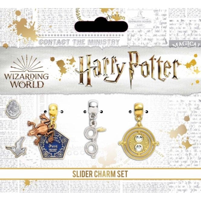 Silver Plated Charm Set - Chocolate Frog/Glasses & Lightning Bolt/Time TurnerHarry PotterHP0077