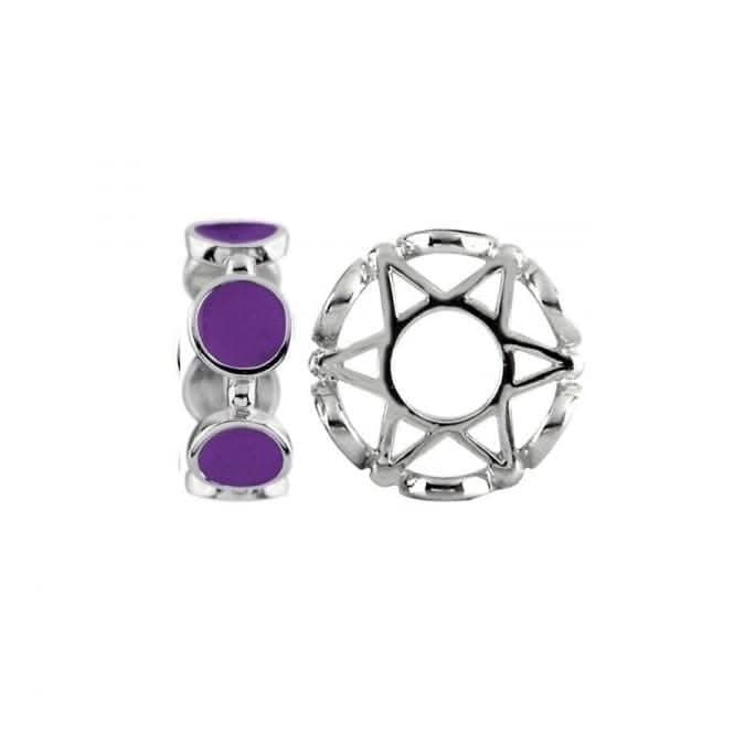 Silver &amp; Purple Enamel Circle Stacking Wheel Charm S421PURStorywheelsS421PUR