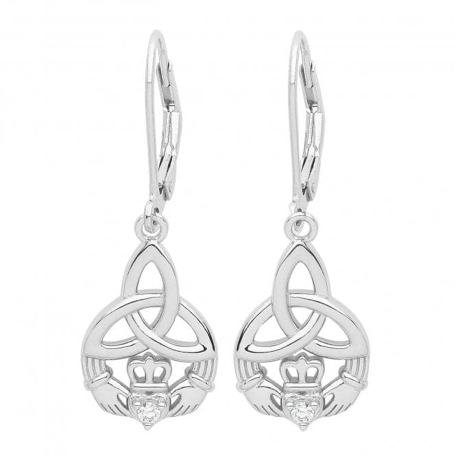 Silver rhodium Celtic Cladgh Earrings Drops G51250Acotis Silver JewelleryTH - G51250