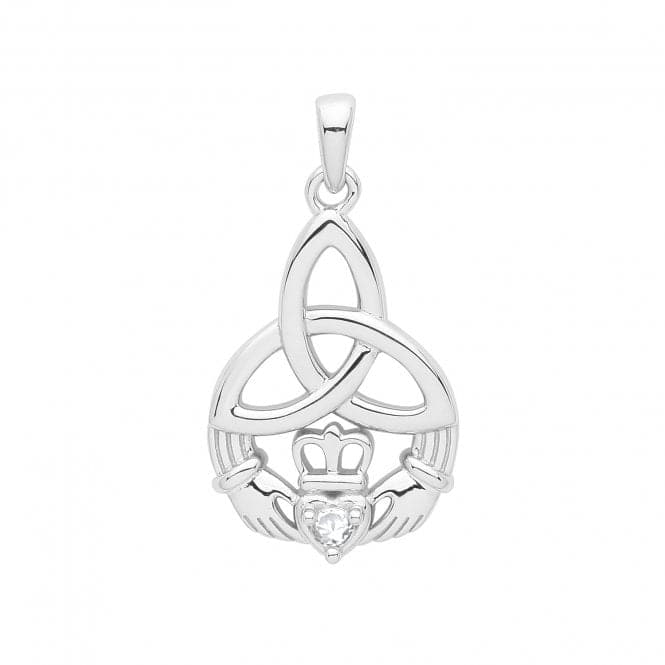 Silver rhodium Celtic Cladgh Pendant G61058Acotis Silver JewelleryTH - G61058