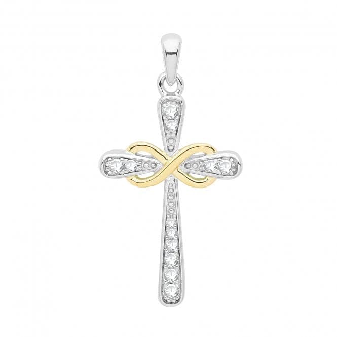 Silver rhodium Gold Plated Cross G61069Acotis Silver JewelleryTH - G61069