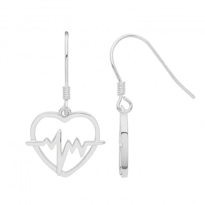 Silver rhodium Heart Beat Earrings G51253Acotis Silver JewelleryTH - G51253