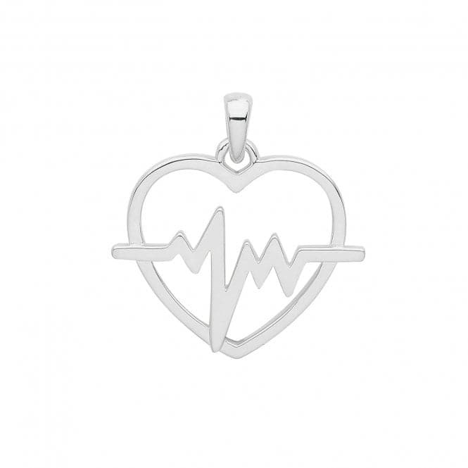 Silver rhodium Heart Beat Pendant G61063Acotis Silver JewelleryTH - G61063