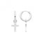 Silver rhodium Hoops With Cross G51282Acotis Silver JewelleryTH - G51282