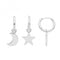 Silver rhodium Hoops With Moon And Star G51280Acotis Silver JewelleryTH - G51280