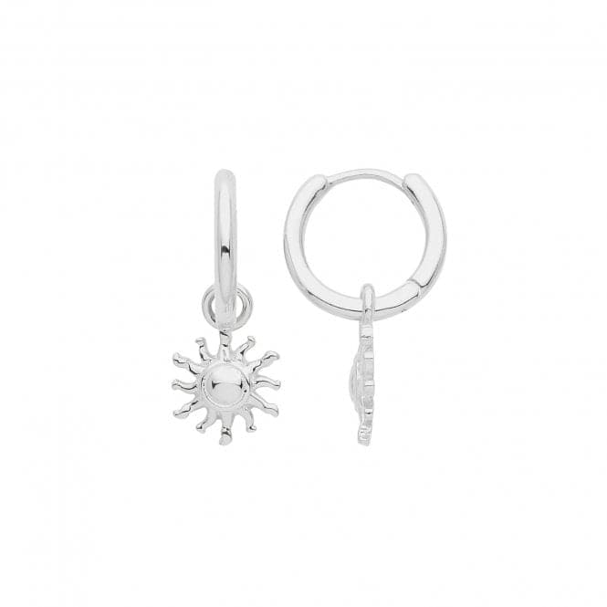 Silver rhodium Hoops With Sun G51278Acotis Silver JewelleryTH - G51278