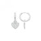 Silver rhodium Hoops With Zirconia Set Heart G51279Acotis Silver JewelleryTH - G51279