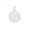 Silver rhodium Leaf Cut Out Disc Pendant G61066Acotis Silver JewelleryTH - G61066