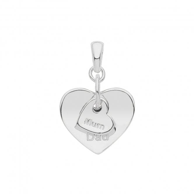 Silver rhodium Mum And Dad Charm G61089Acotis Silver JewelleryTH - G61089