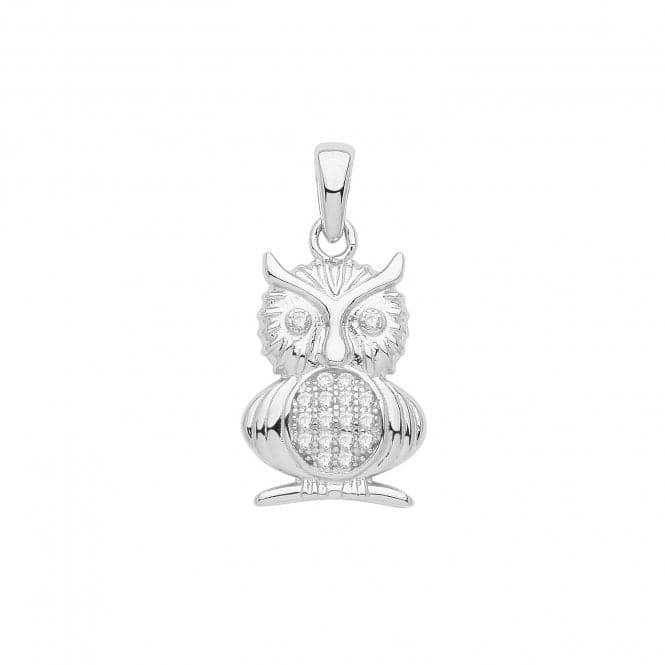 Silver rhodium Owl Charm G61097Acotis Silver JewelleryTH - G61097