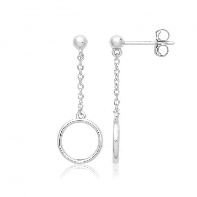 Silver rhodium Plated Circle Drop G51358Acotis Silver JewelleryTH - G51358
