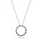 Silver rhodium Plated Emerald Zirconia Circle Necklace G3397EAcotis Silver JewelleryTH - G3397E