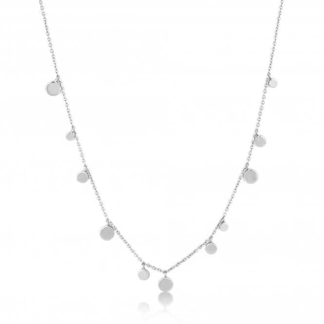 Silver Rhodium Plated Geometry Mixed Discs Necklace N005 - 01HAnia HaieN005 - 01H