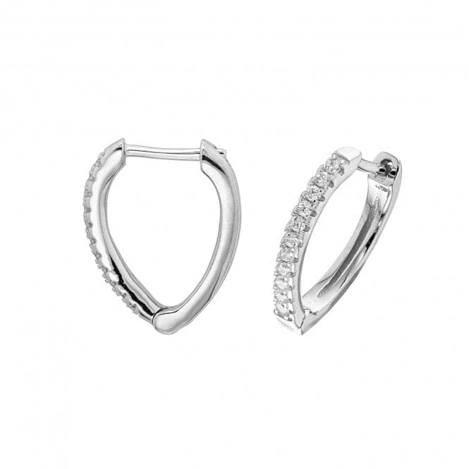 Silver rhodium Plated Hinged Zirconia Earrings G51204Acotis Silver JewelleryTH - G51204