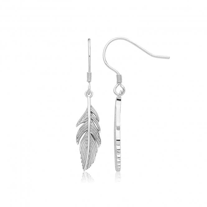 Silver rhodium Plated Leaf Drop G51360Acotis Silver JewelleryTH - G51360