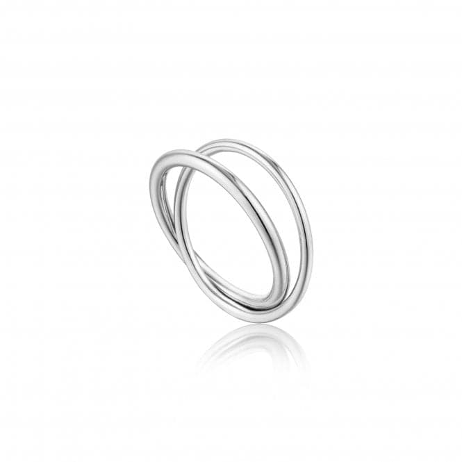 Silver Rhodium Plated Modern Double Wrap Ring R002 - 01HAnia HaieR002 - 01H - 50