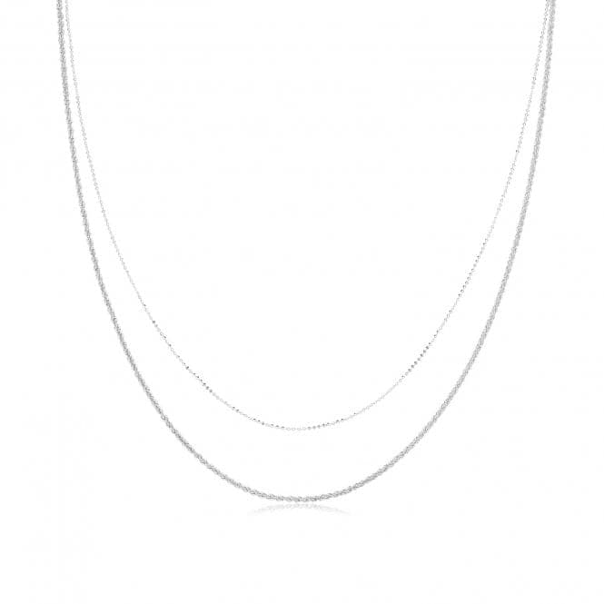 Silver rhodium Plated Multichain Necklace G3405rhAcotis Silver JewelleryTH - G3405rh