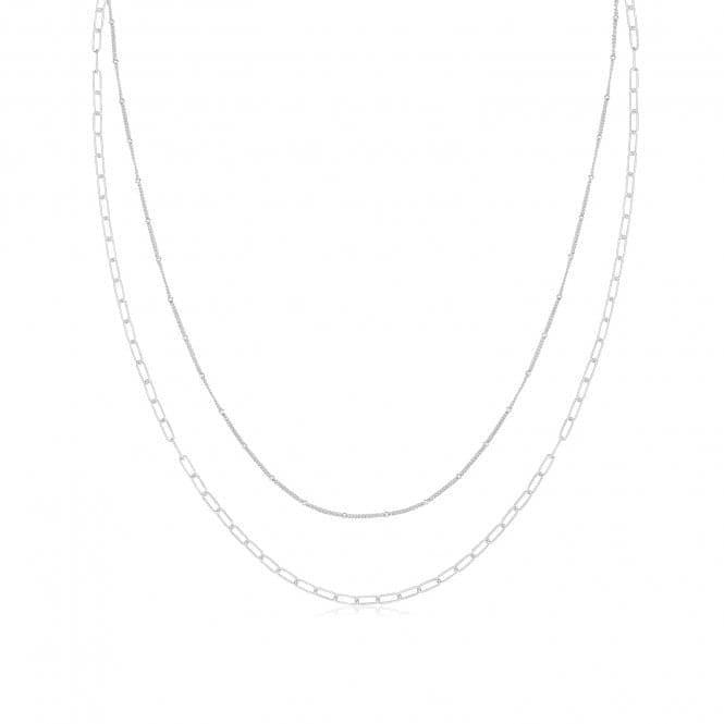 Silver rhodium Plated Multichain Necklace G3406rhAcotis Silver JewelleryTH - G3406rh