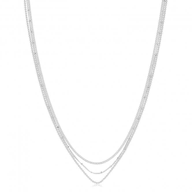 Silver rhodium Plated Multichain Necklace G3407rhAcotis Silver JewelleryTH - G3407rh