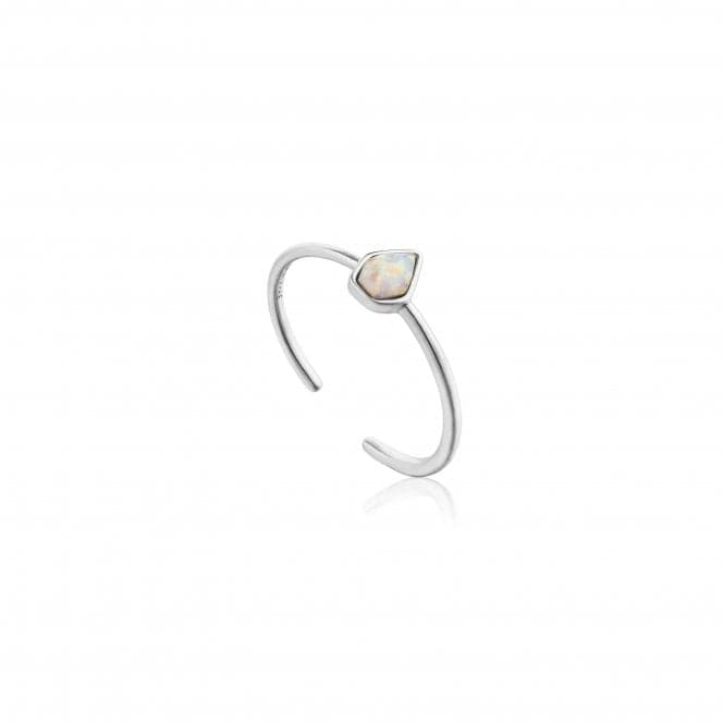 Silver Rhodium Plated Opal Colour Adjustable Ring R014 - 03HAnia HaieR014 - 03H