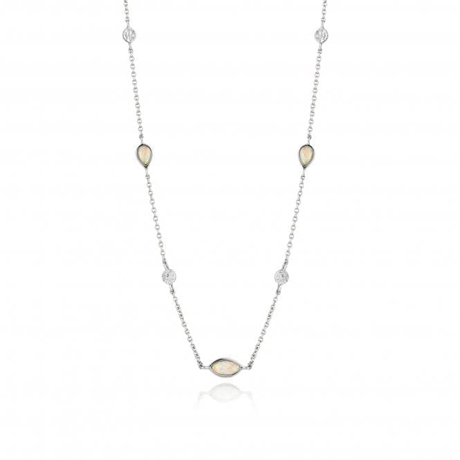 Silver Rhodium Plated Opal Colour Necklace N014 - 04HAnia HaieN014 - 04H
