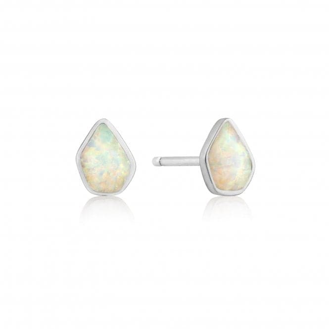 Silver Rhodium Plated Opal Colour Stud Earrings E014 - 03HAnia HaieE014 - 03H