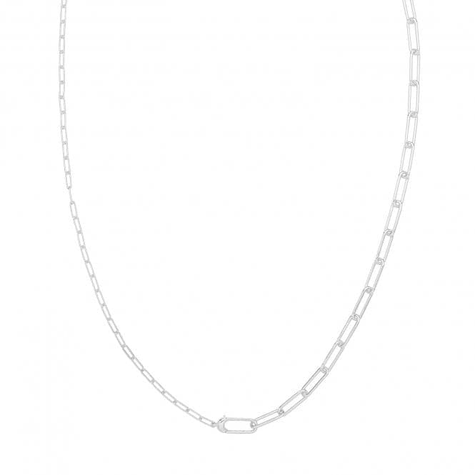 Silver rhodium Plated Paperclip Link Necklace G3402rhAcotis Silver JewelleryTH - G3402rh