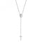 Silver rhodium Plated Rosary Bead Zirconia Necklace G3327Acotis Silver JewelleryTH - G3327