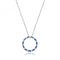 Silver rhodium Plated Sapphire Zirconia Circle Necklace G3397SAcotis Silver JewelleryTH - G3397S