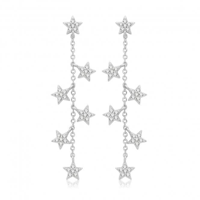 Silver rhodium Plated Stars Drop G51359Acotis Silver JewelleryTH - G51359