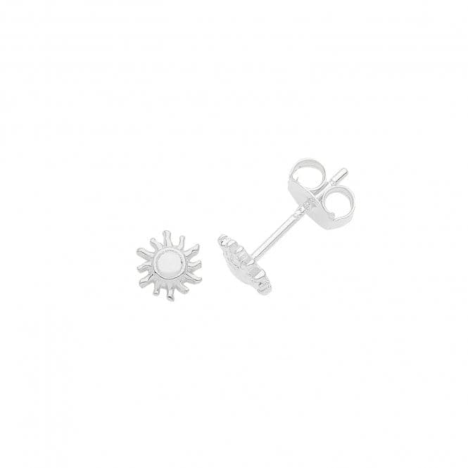 Silver rhodium Plated Sun Studs G51258Acotis Silver JewelleryTH - G51258