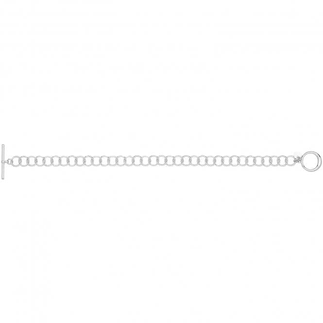 Silver rhodium Plated T - Bar Circle Link Bracelet G2703rhAcotis Silver JewelleryTH - G2703rh