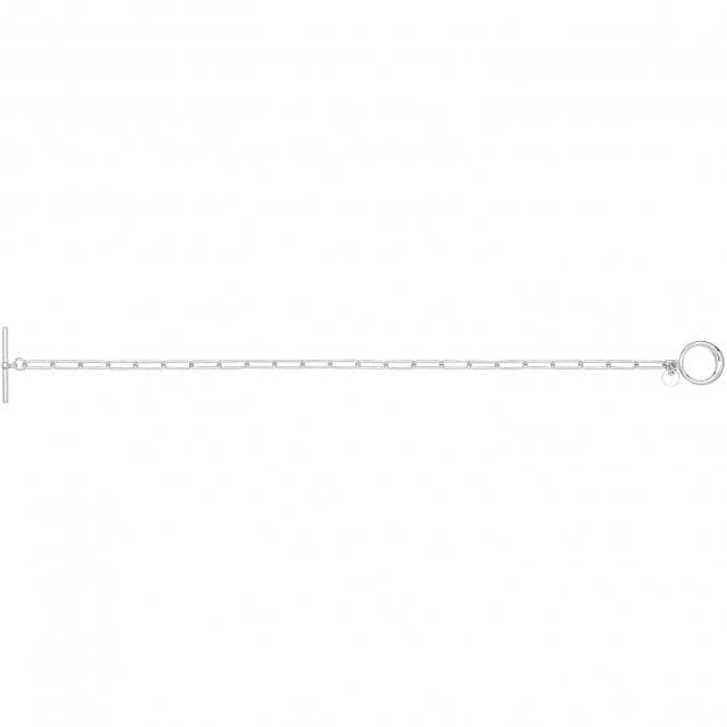 Silver rhodium Plated T - Bar Paperclip Link Bracelet G2704rhAcotis Silver JewelleryTH - G2704rh