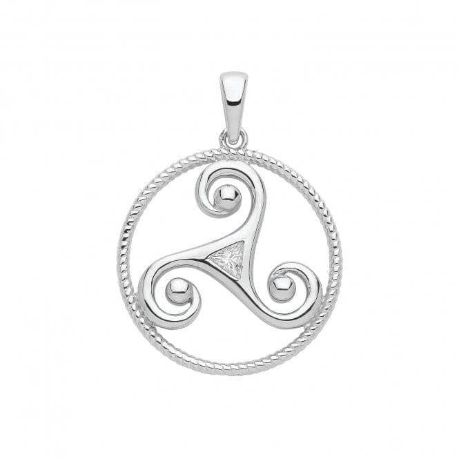 Silver rhodium Plated Triskelion Pendant G61117Acotis Silver JewelleryTH - G61117