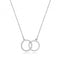Silver rhodium Plated Zirconia Circle Link Necklace G3396Acotis Silver JewelleryTH - G3396