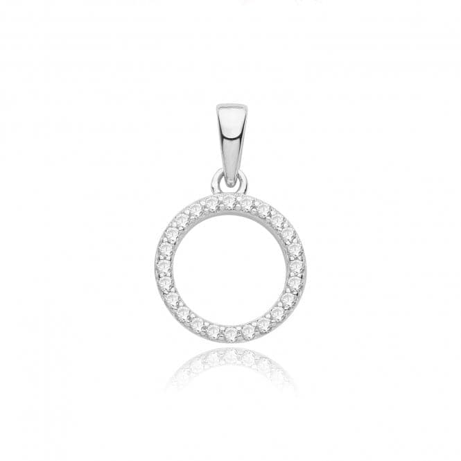 Silver rhodium Plated Zirconia Circle Pendant G61119Acotis Silver JewelleryTH - G61119