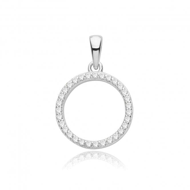 Silver rhodium Plated Zirconia Circle Pendant G61120Acotis Silver JewelleryTH - G61120