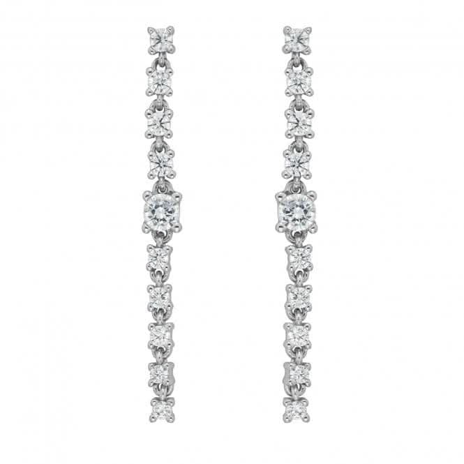 Silver rhodium Plated Zirconia Drop Earrings G51206Acotis Silver JewelleryTH - G51206