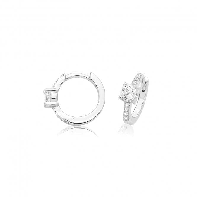 Silver rhodium Plated Zirconia Hinged Earrings G51325CZAcotis Silver JewelleryTH - G51325CZ