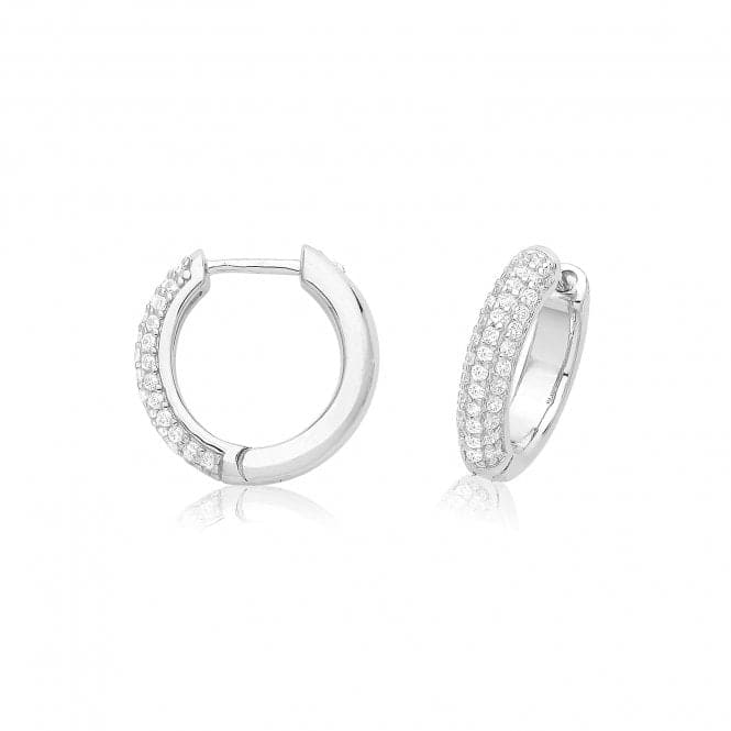 Silver rhodium Plated Zirconia Hinged Earrings G51334Acotis Silver JewelleryTH - G51334