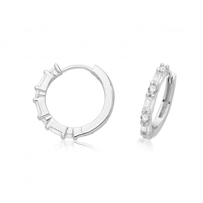 Silver rhodium Plated Zirconia Hinged Earrings G51338CZAcotis Silver JewelleryTH - G51338CZ