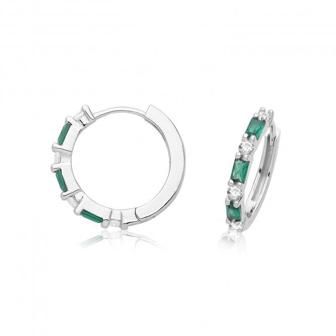 Silver rhodium Plated Zirconia Hinged Earrings G51338EMAcotis Silver JewelleryTH - G51338EM